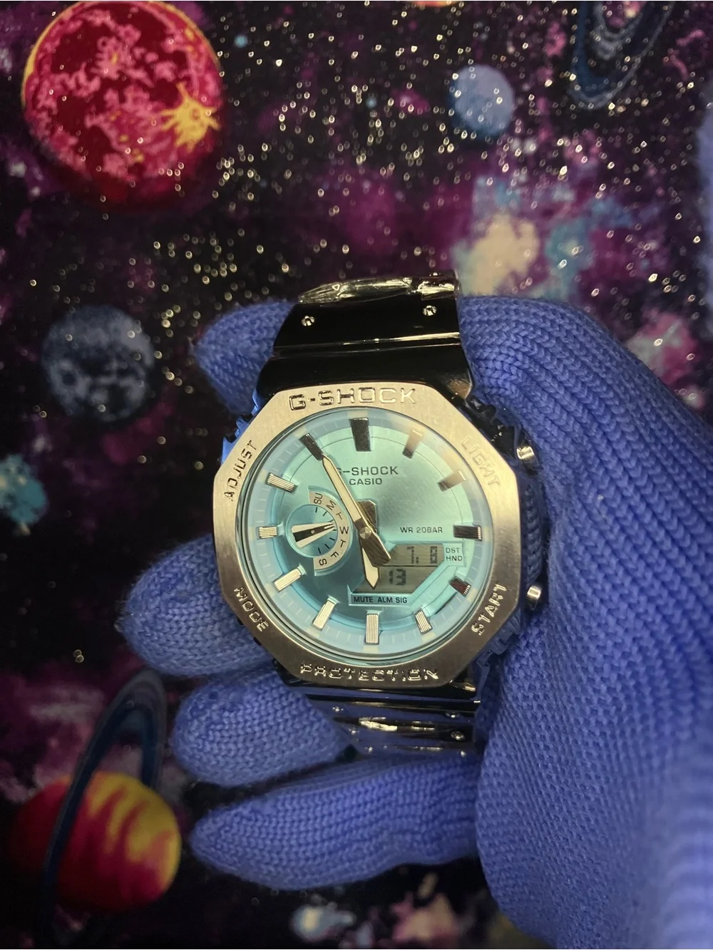 Custom G Shock Silver and Teal Dial style colorway